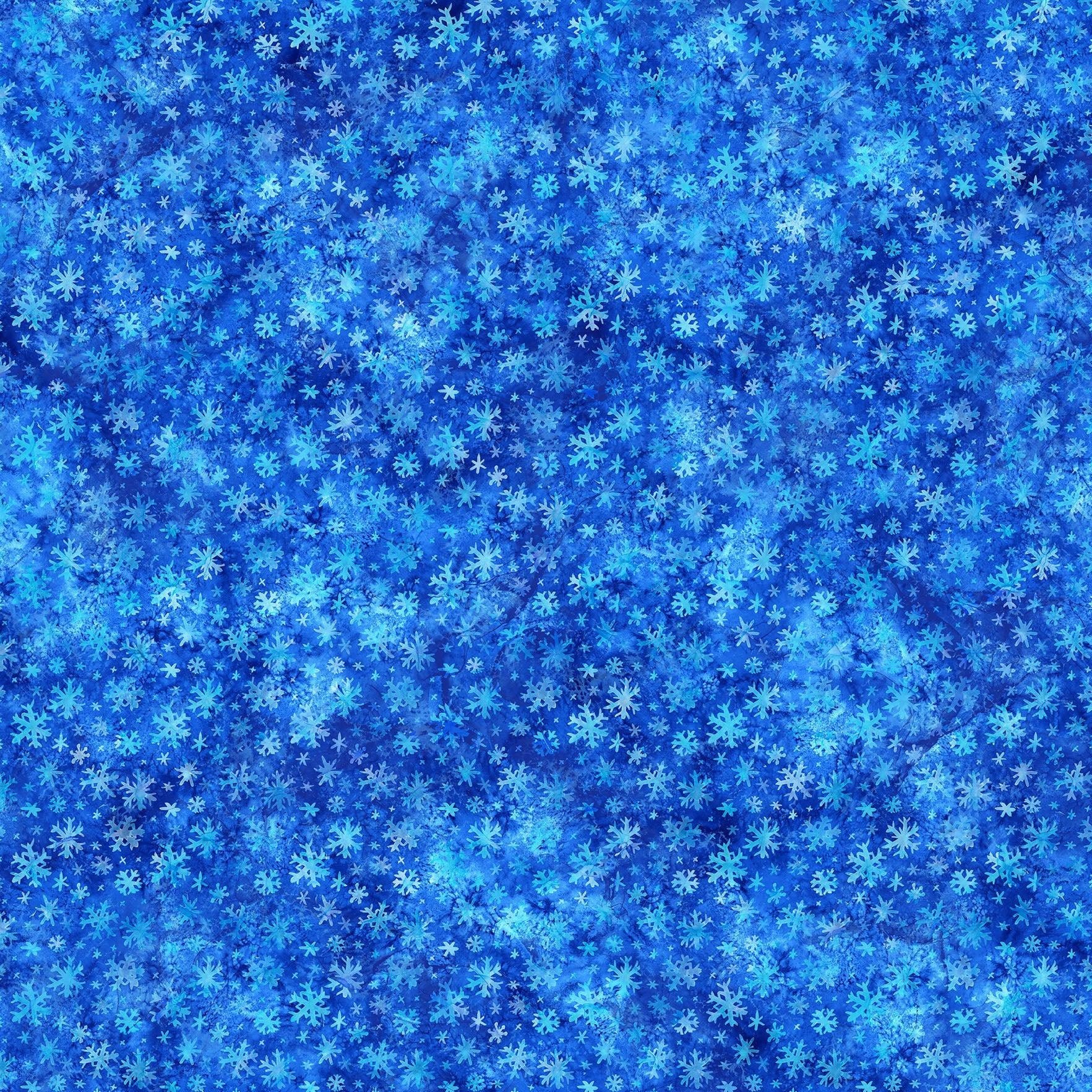 Illuminations Dark Blue Snowflake Digital Print Fabric