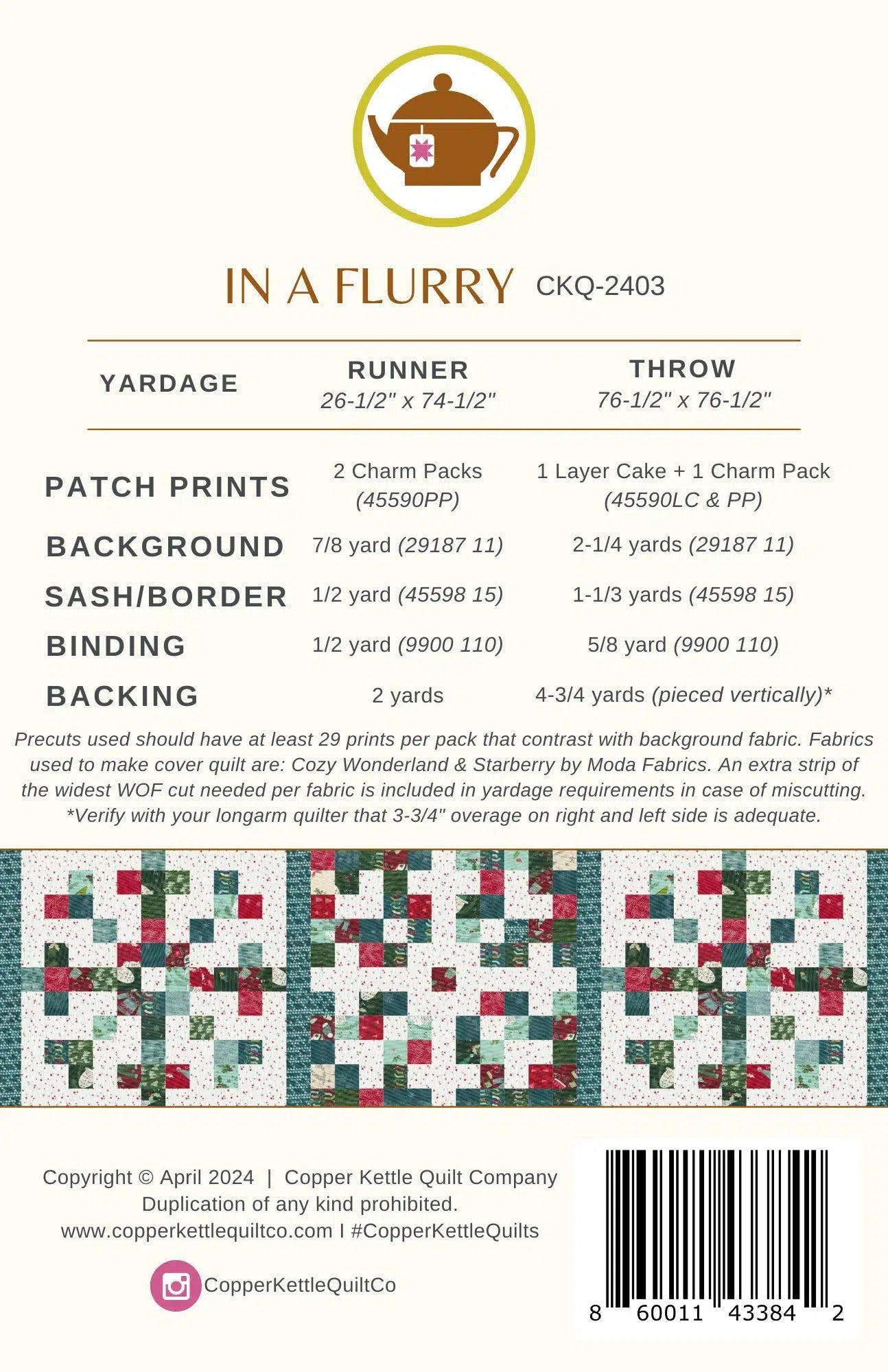 In A Flurry Quilt Pattern-Copper Kettle Quilt Company-My Favorite Quilt Store