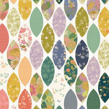 In the Garden Multi Petal Cheater Cloth Fabric-Windham Fabrics-My Favorite Quilt Store