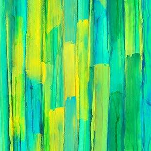 Inspired Green Brushstroke Stripes Fabric