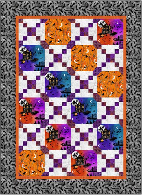 Into The Web Hallows Eve Quilt Kit-Hoffman Fabrics-My Favorite Quilt Store