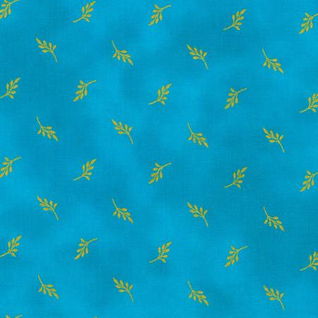 Jaikumari Turquoise Leaves Fabric