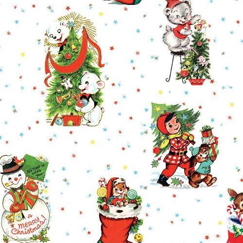 Jingle Bells White Main Christmas Vignettes Fabric-Riley Blake Fabrics-My Favorite Quilt Store