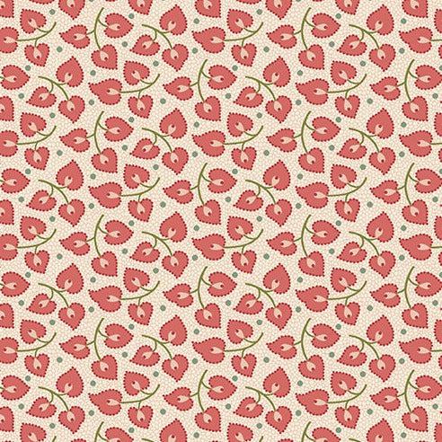 Joy Holly Berries Heart Strings Fabric