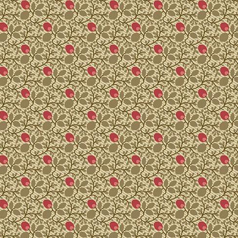 Joy Rosy Evergreen Cranberries Fabric-Andover-My Favorite Quilt Store