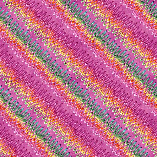 Joy of Color Raspberry Squiggle Lines Fabric-Blank Quilting Corporation-My Favorite Quilt Store