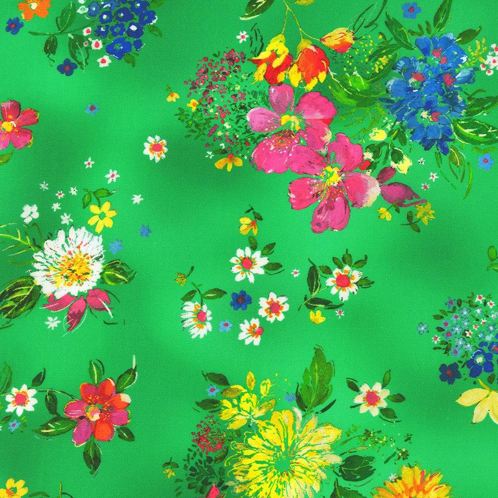 Joyful Meadows Grass Floral Bouquets Fabric-Robert Kaufman-My Favorite Quilt Store