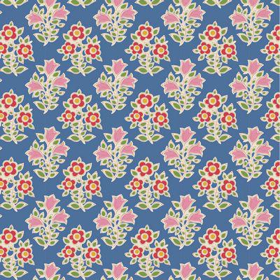 Jubilee Blenders Blue Farm Flowers Fabric-Tilda Fabrics-My Favorite Quilt Store