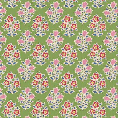 Jubilee Blenders Green Farm Flowers Fabric