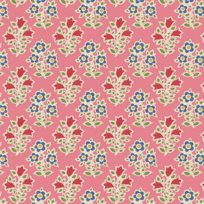 Jubilee Blenders Pink Farm Flowers Fabric