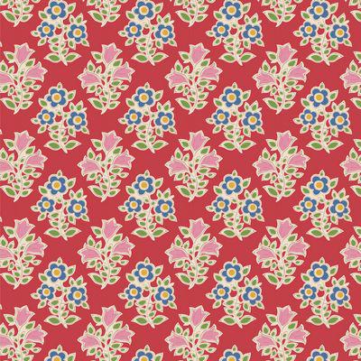 Jubilee Blenders Red Farm Flowers Fabric-Tilda Fabrics-My Favorite Quilt Store