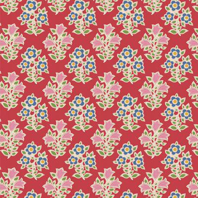 Jubilee Blenders Red Farm Flowers Fabric