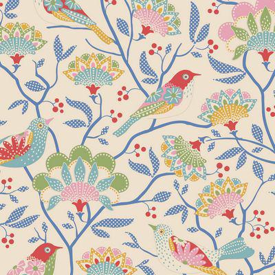 Jubilee Creme Bird Tree Fabric by Tone Finnanger - Tilda Fabrics