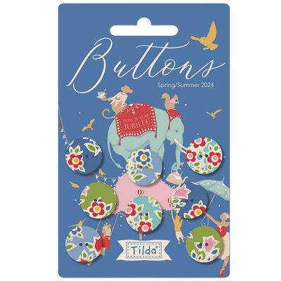 Jubilee Farm Flower Buttons 16mm 8pc.-Tilda Fabrics-My Favorite Quilt Store
