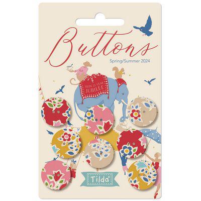 Jubilee Farm Flower Buttons 18mm 8pc.-Tilda Fabrics-My Favorite Quilt Store