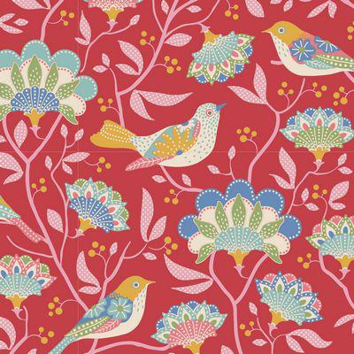 Jubilee Red Bird Tree Fabric