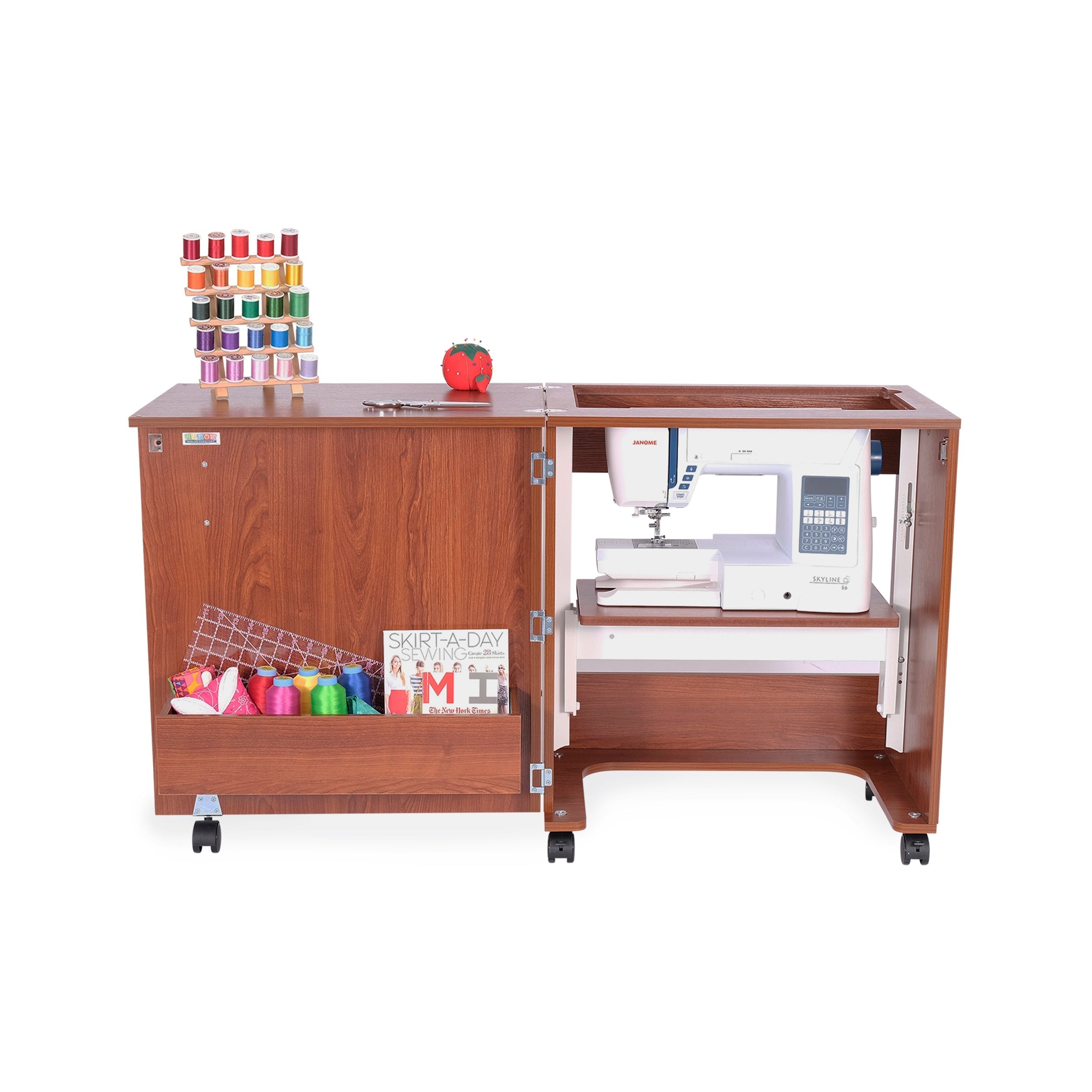 Judy Sewing Cabinet Teak-Arrow Classic Sewing Furniture-My Favorite Quilt Store