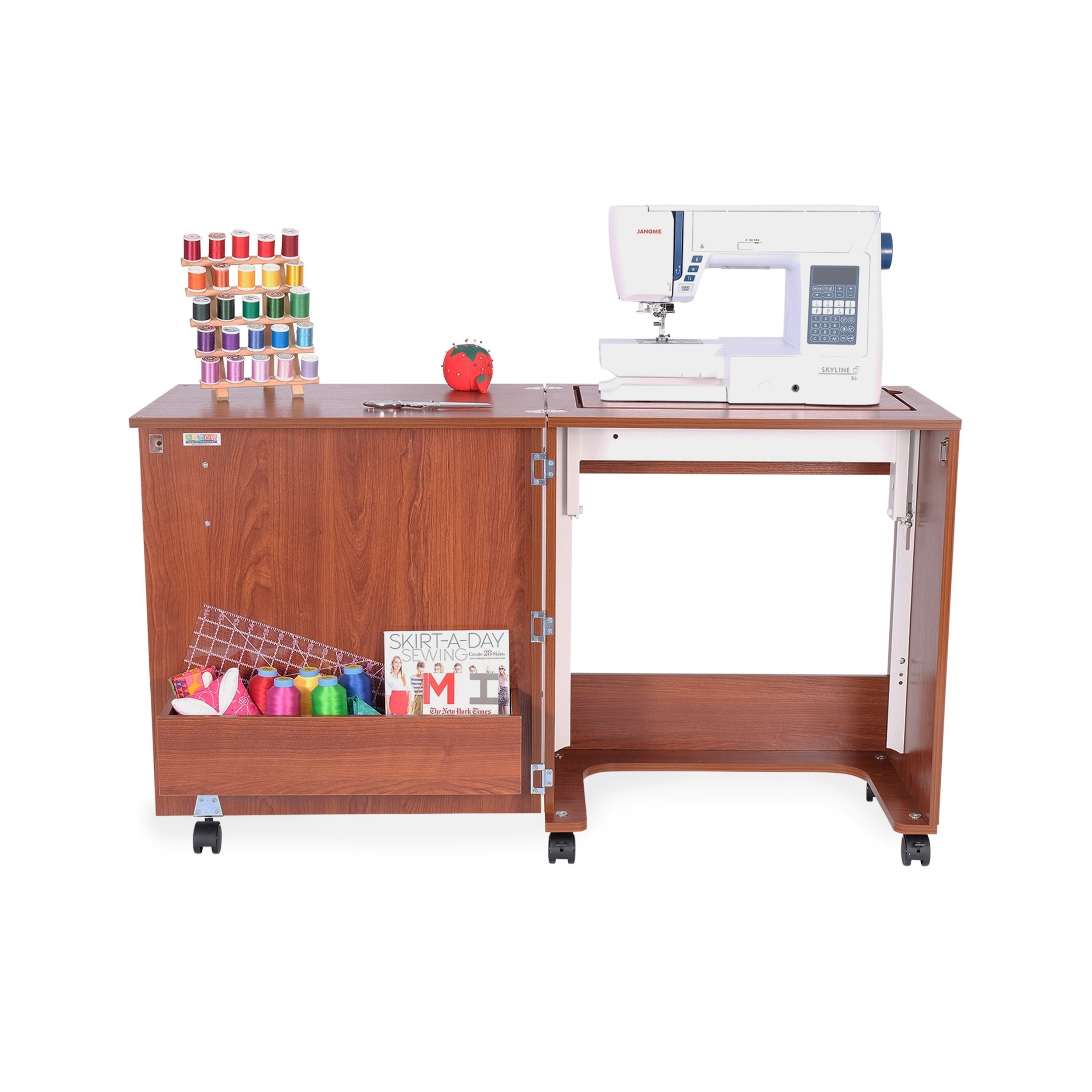 Judy Sewing Cabinet Teak-Arrow Classic Sewing Furniture-My Favorite Quilt Store