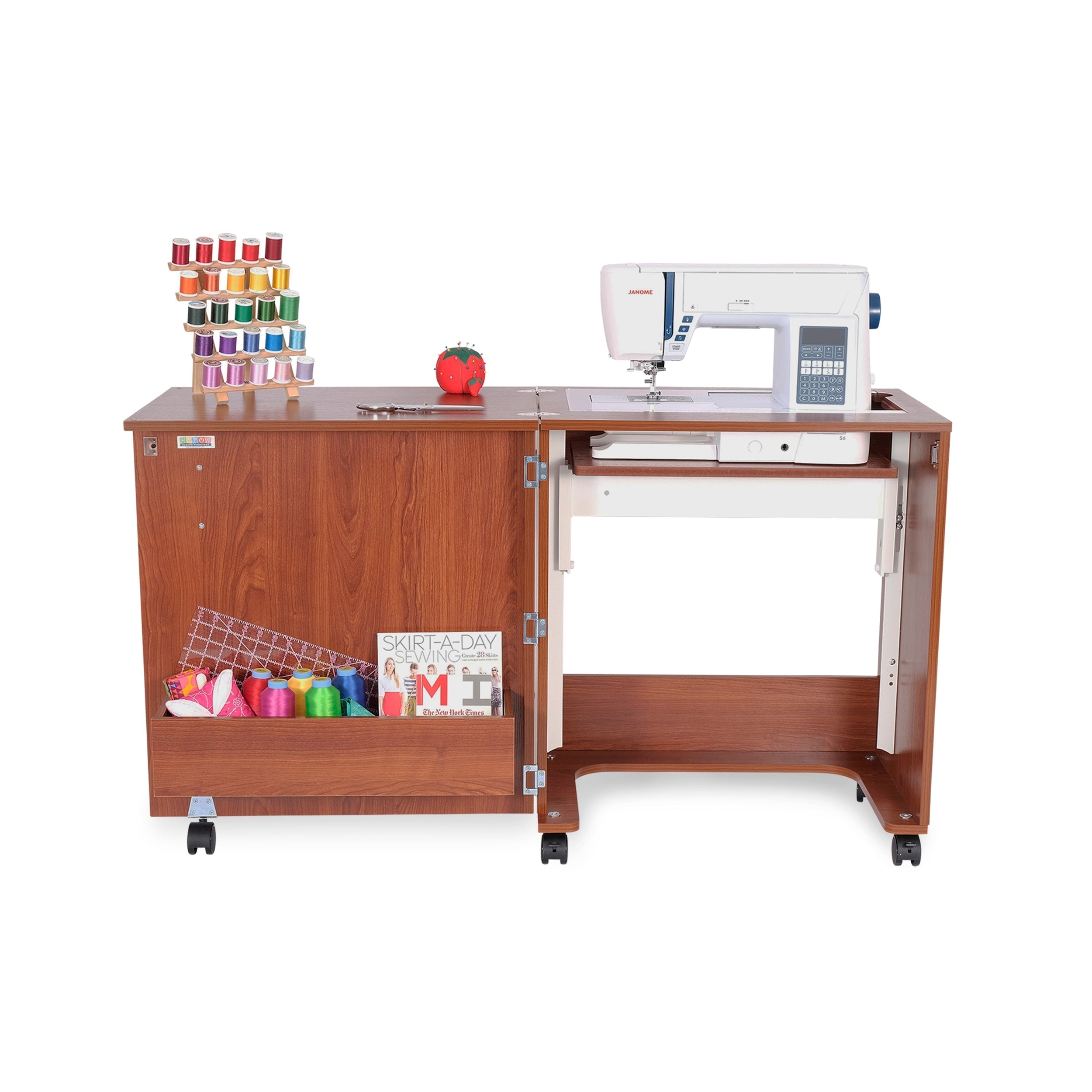 Judy Sewing Cabinet Teak-Arrow Classic Sewing Furniture-My Favorite Quilt Store