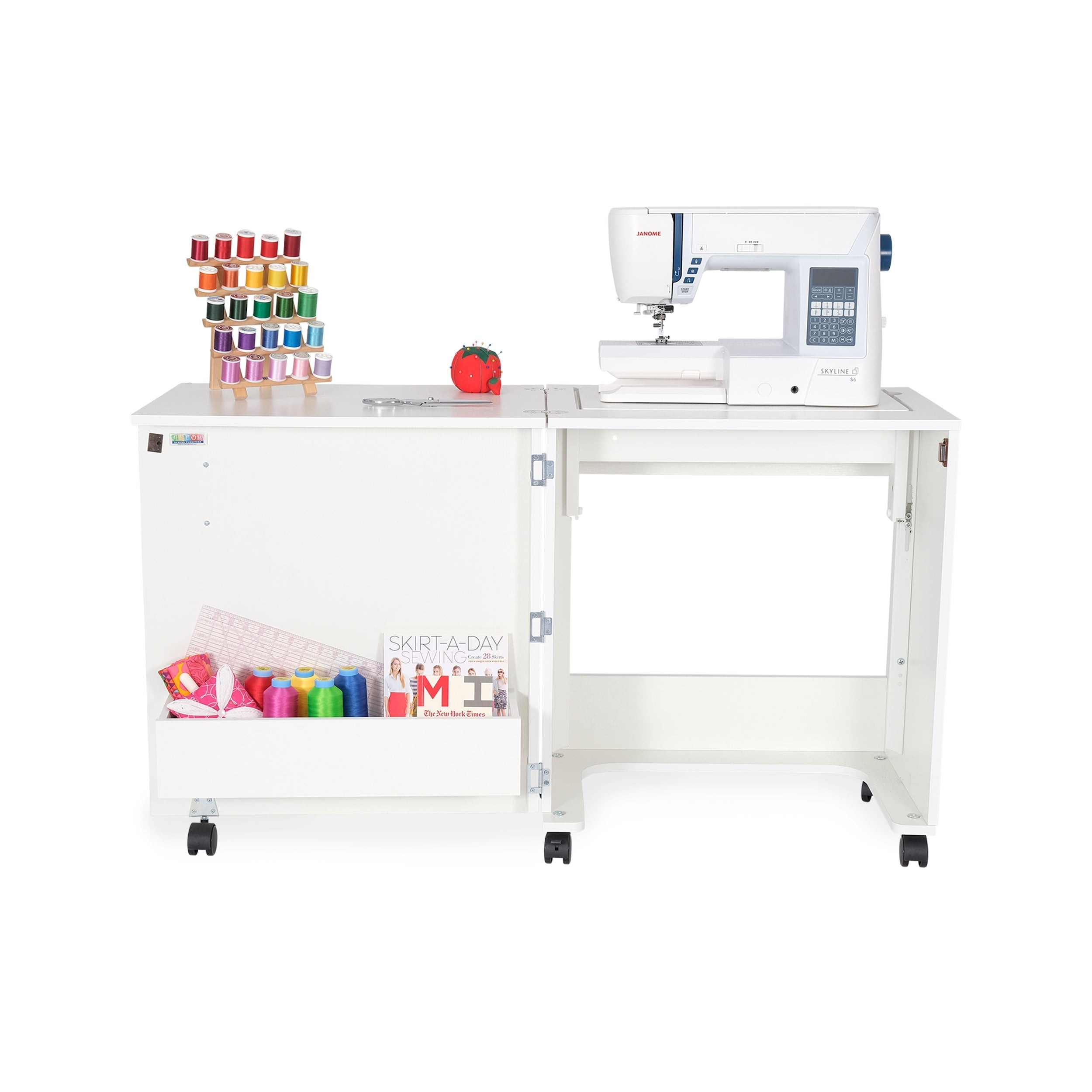 Judy Sewing Cabinet White-Arrow Classic Sewing Furniture-My Favorite Quilt Store