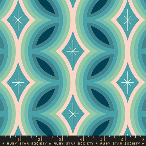 Juicy Dark Turquoise Retro Rattan Fabric-Moda Fabrics-My Favorite Quilt Store