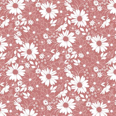 Juliette Coral Floral Toile Fabric-Wilmington Prints-My Favorite Quilt Store