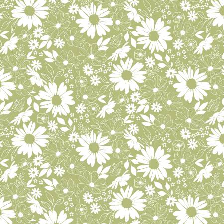 Juliette Green Floral Toile Fabric