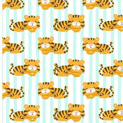 Jungle Explorers Blue Tender Tigers Fabric