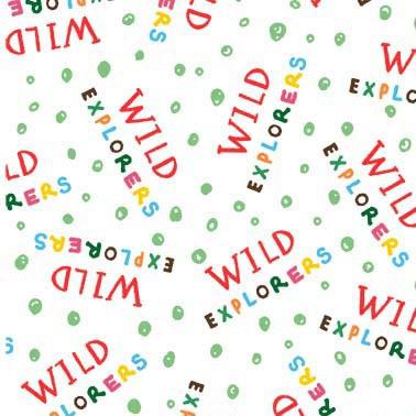Jungle Explorers White Explorer Words Fabric
