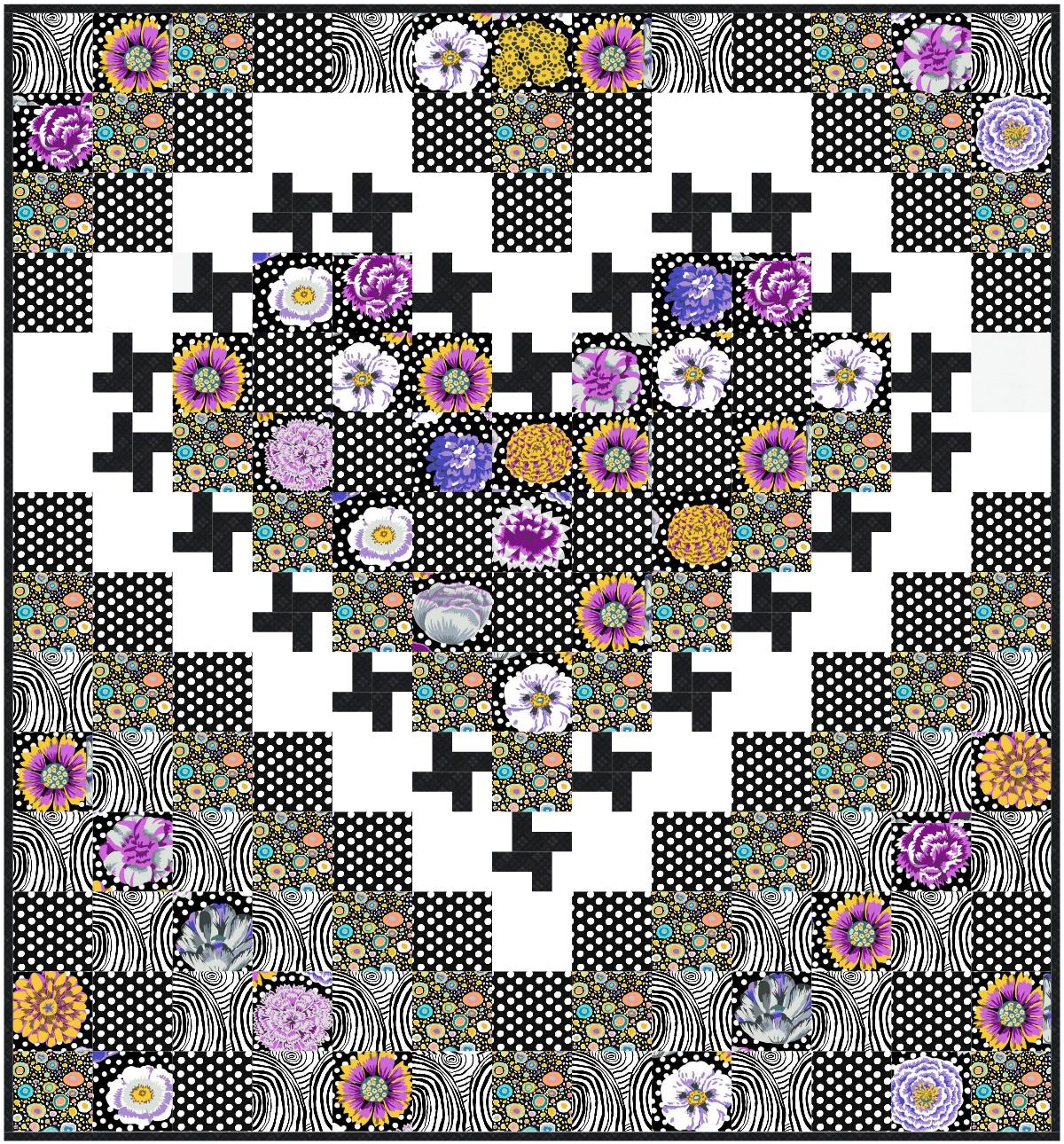 Kaffe Black and White Heart Quilt Pattern - Digital Download-My Favorite Quilt Store-My Favorite Quilt Store