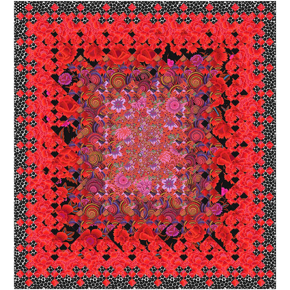 Kaffe Charming Nine Patch Black and Red Twin Quilt Kit