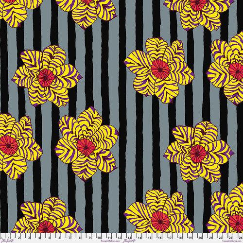Kaffe Collective August 2023 Black Zebra Lily Fabric-Free Spirit Fabrics-My Favorite Quilt Store