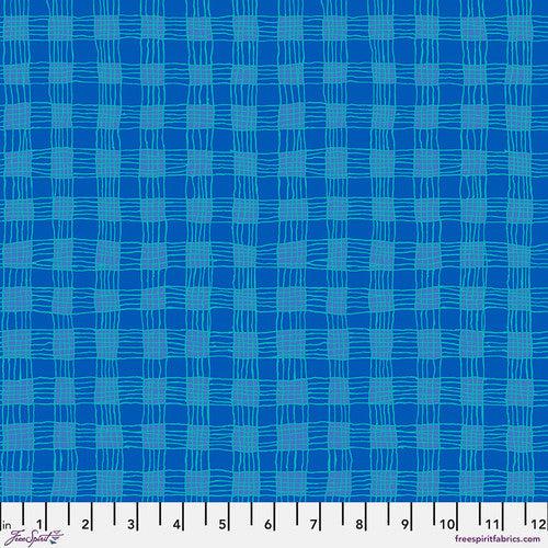 Kaffe Collective August 2023 Blue Gingham Fabric-Free Spirit Fabrics-My Favorite Quilt Store