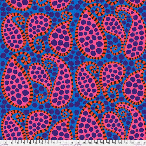 Kaffe Collective August 2023 Blue Paisley Dot Fabric-Free Spirit Fabrics-My Favorite Quilt Store