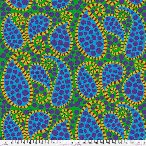 Kaffe Collective August 2023 Green Paisley Dot Fabric-Free Spirit Fabrics-My Favorite Quilt Store