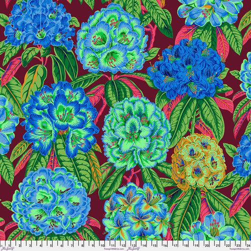 Kaffe Collective August 2023 Green Rhododendrons Fabric-Free Spirit Fabrics-My Favorite Quilt Store