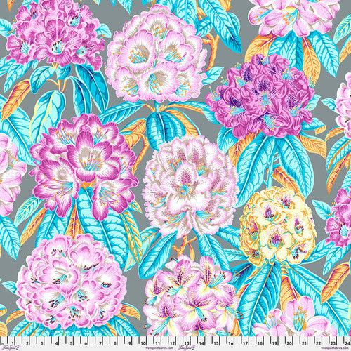 Kaffe Collective August 2023 Grey Rhododendrons Fabric-Free Spirit Fabrics-My Favorite Quilt Store