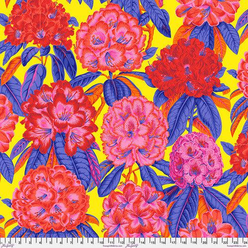 Kaffe Collective August 2023 Hot Rhododendrons Fabric-Free Spirit Fabrics-My Favorite Quilt Store