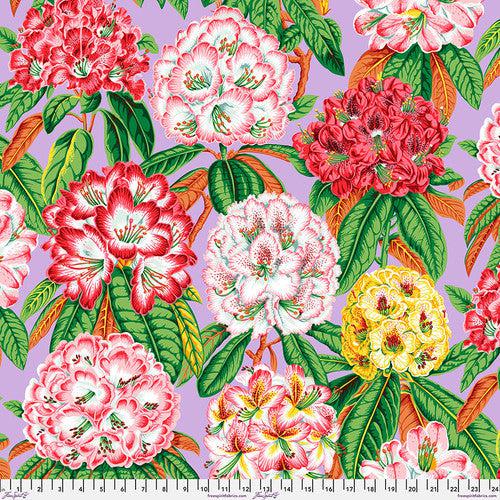 Kaffe Collective August 2023 Lavender Rhododendrons Fabric-Free Spirit Fabrics-My Favorite Quilt Store