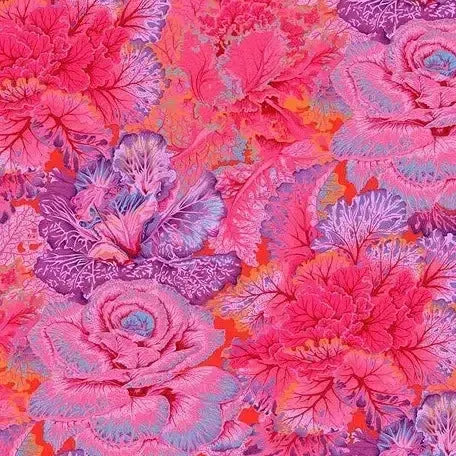 Kaffe Collective August 2023 Red Curly Kale Fabric – End of Bolt – 32″ × 44/45″