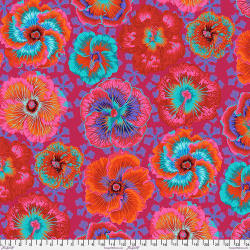 Kaffe Collective August 2023 Red Floating Hibiscus Fabric-Free Spirit Fabrics-My Favorite Quilt Store