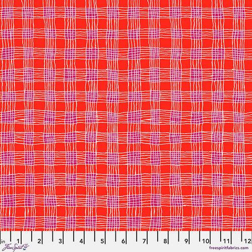 Kaffe Collective August 2023 Red Gingham Fabric-Free Spirit Fabrics-My Favorite Quilt Store
