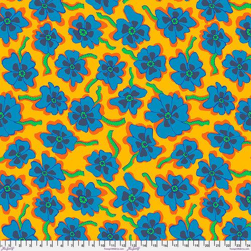 Kaffe Collective August 2023 Yellow Camo Flower Fabric-Free Spirit Fabrics-My Favorite Quilt Store