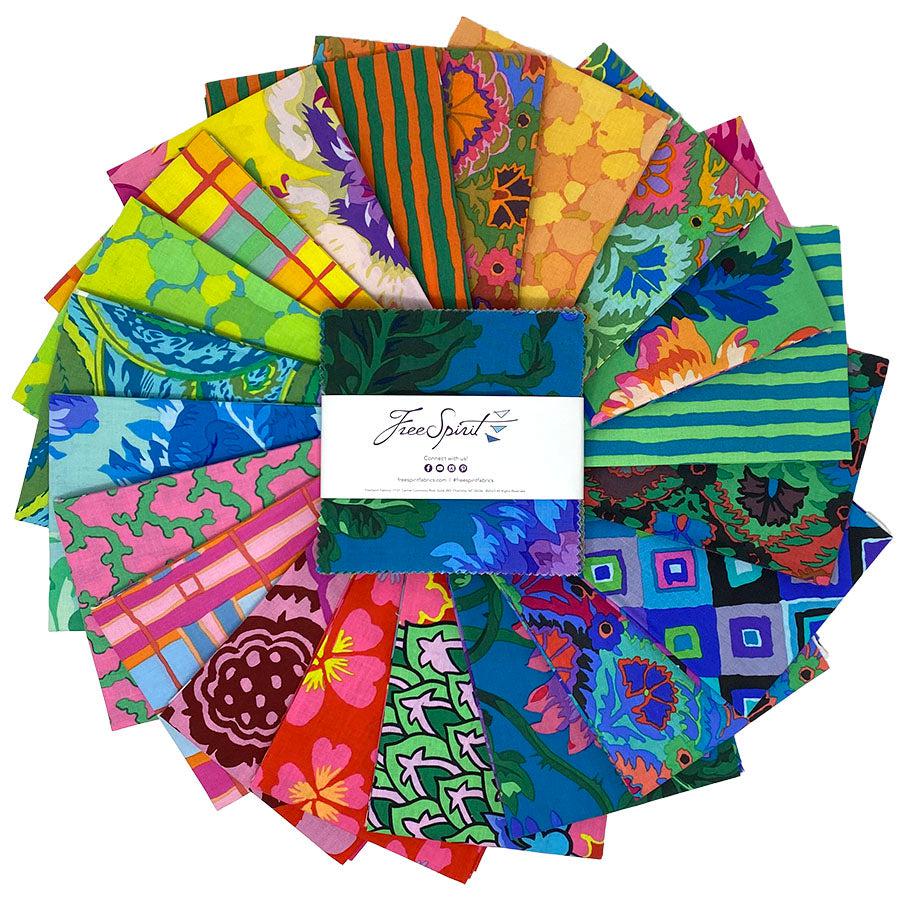 Kaffe Collective February 2024 Bright 5" Charm Pack-Free Spirit Fabrics-My Favorite Quilt Store