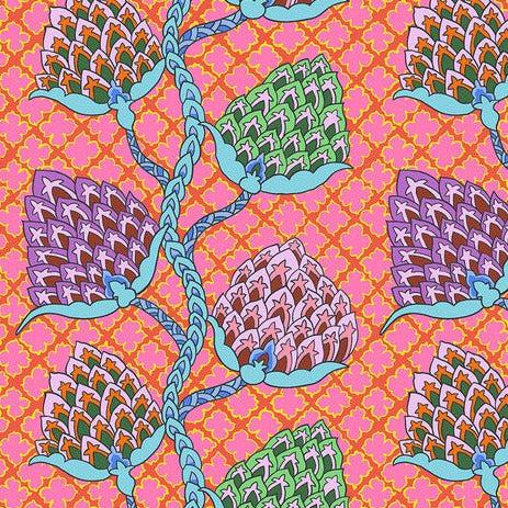 Kaffe Collective February 2024 Fuchsia Paisley Flower Fabric-Free Spirit Fabrics-My Favorite Quilt Store