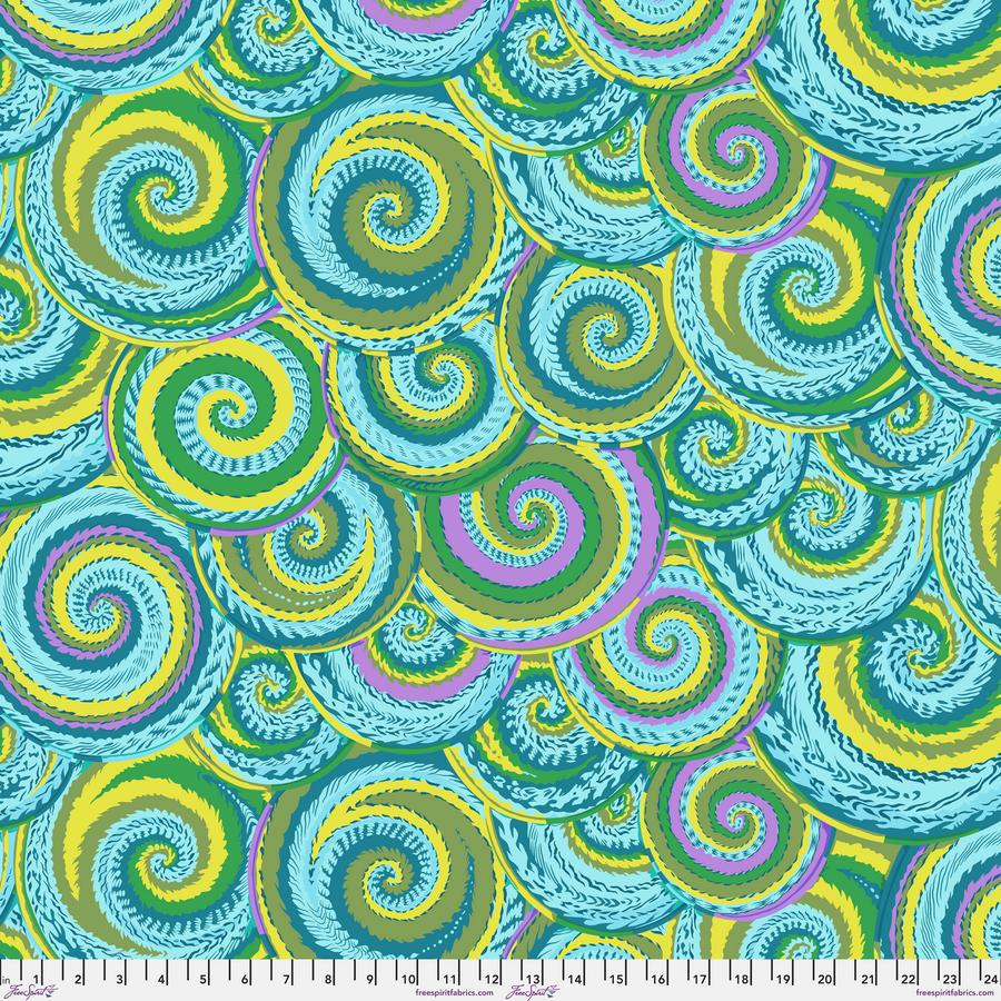 Kaffe Collective February 2024 Green Curly Baskets Fabric-Free Spirit Fabrics-My Favorite Quilt Store