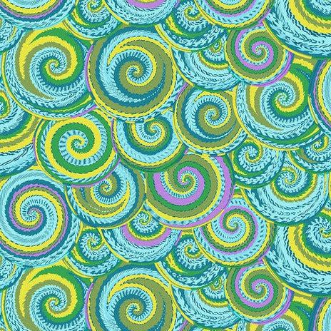 Kaffe Collective February 2024 Green Curly Baskets Fabric