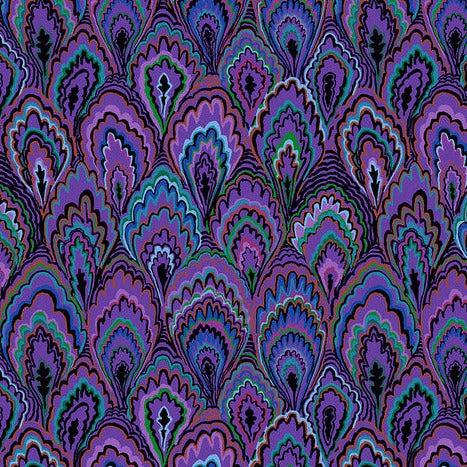 Kaffe Collective February 2025 Purple Marble Scallops Fabric