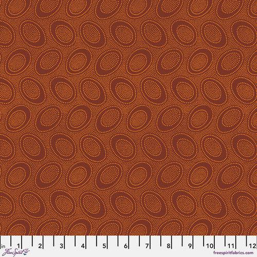 Kaffe Collective Pumpkin Aboriginal Dot Fabric-Free Spirit Fabrics-My Favorite Quilt Store