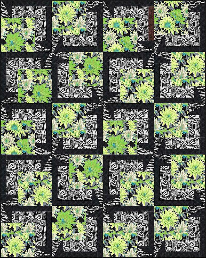 Kaffe Contrast Cactus with Onion Rings BQ5 Quilt Kit-Free Spirit Fabrics-My Favorite Quilt Store